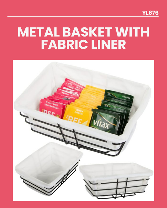 Metal Storage Basket With Fabric Liner YL676/ YL675