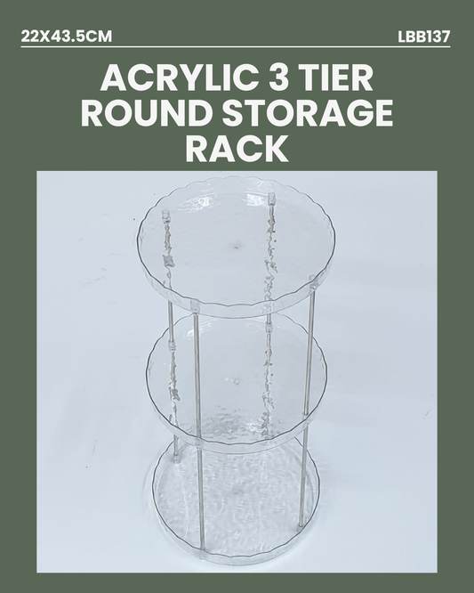 Acrylic 3 Tier Round Storage Rack LBB137