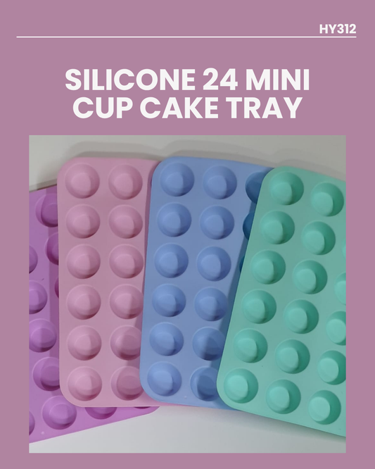 Silicone 24 Mini Cup Cake Tray 34.5x24.5cm HY312