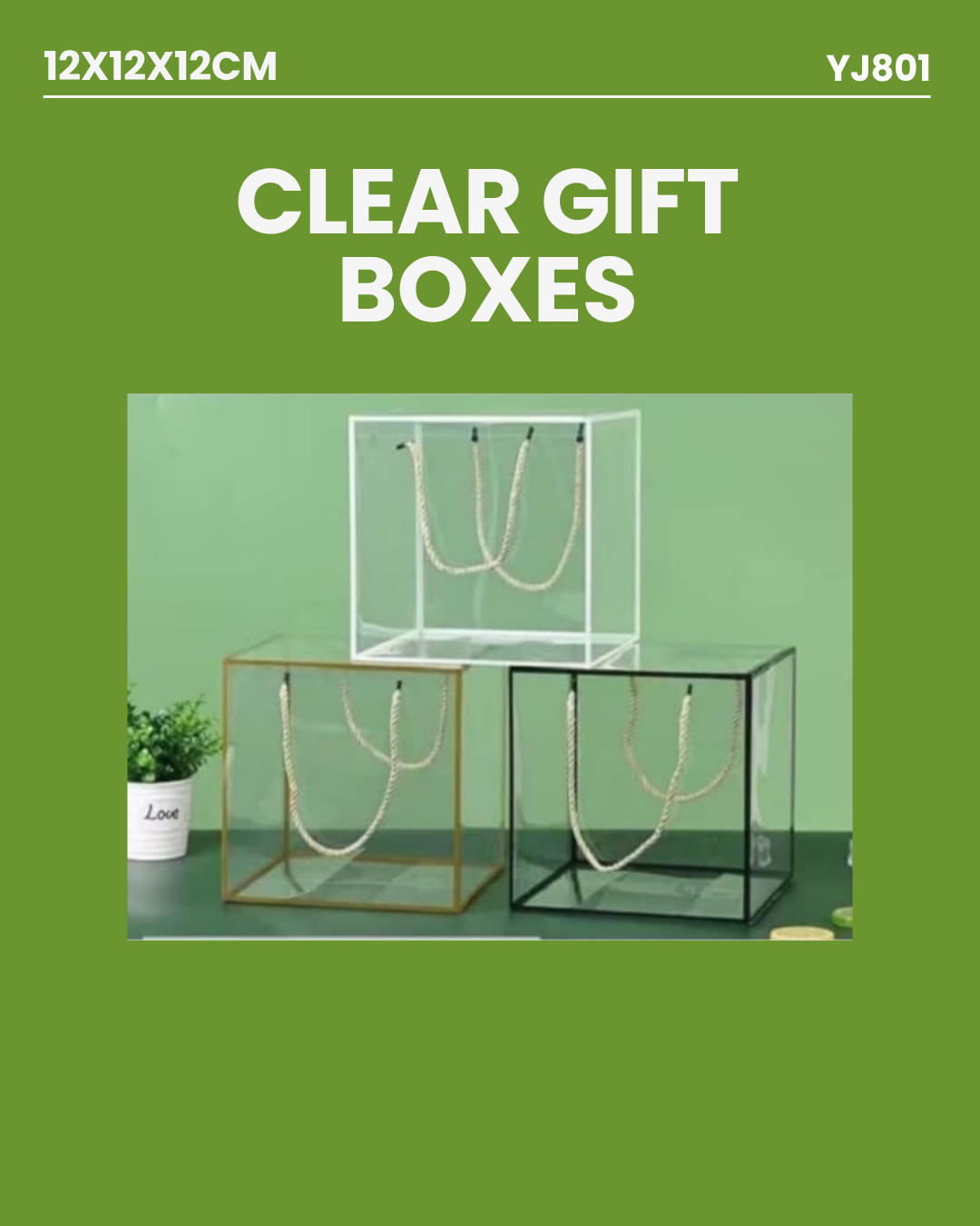 Clear PVC Gift Box 12x12x12cm YJ801