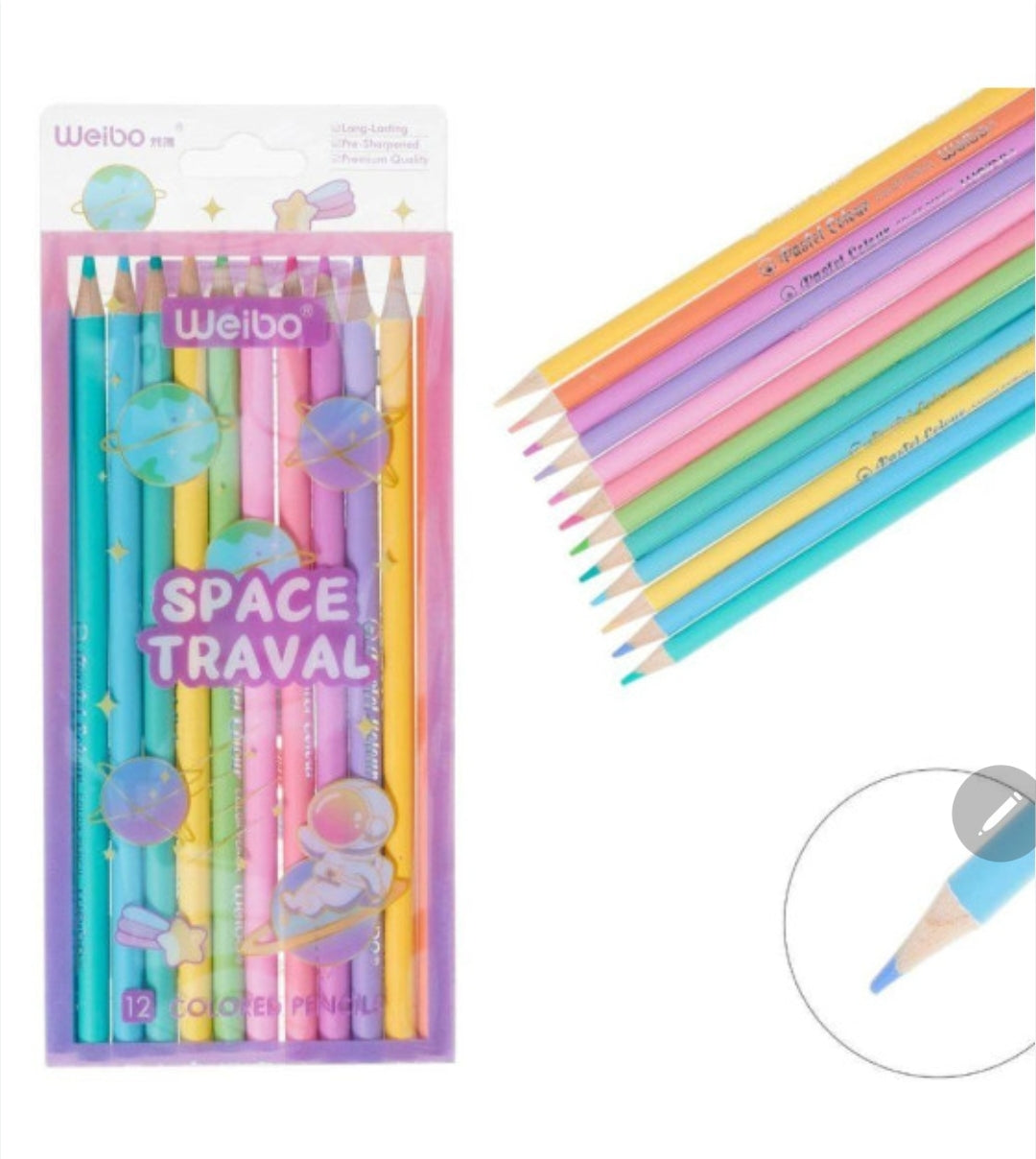12 Coloured Weibo Pencils WB-9057