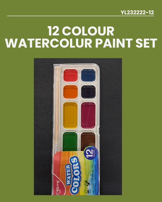 12 Colour Watercolour Paint Set YL232222-12