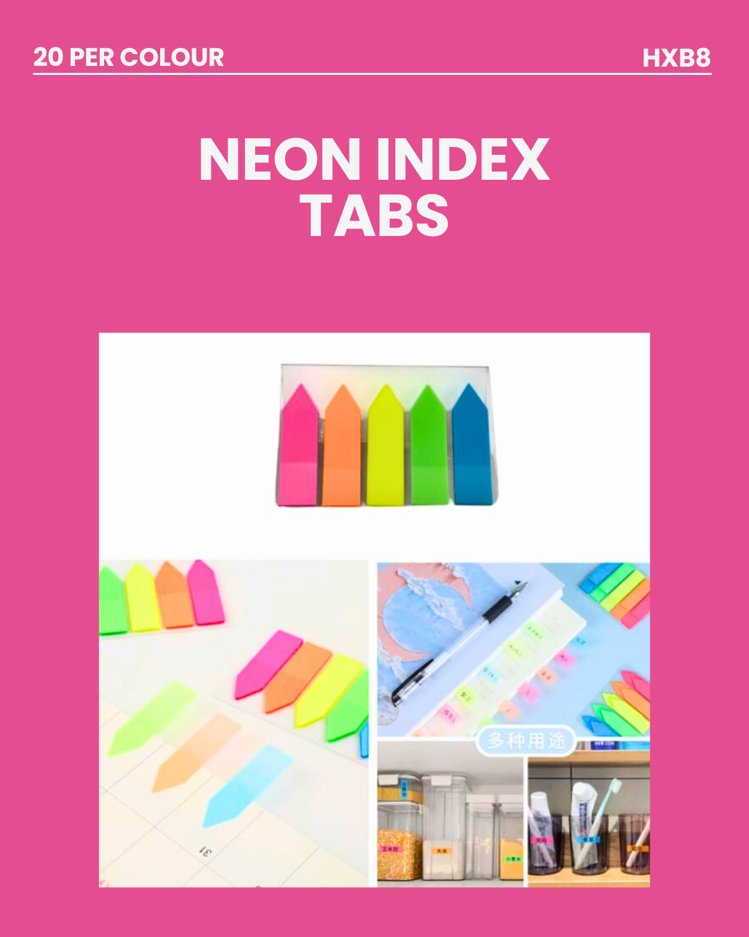 Neon Index Tabs HXB8