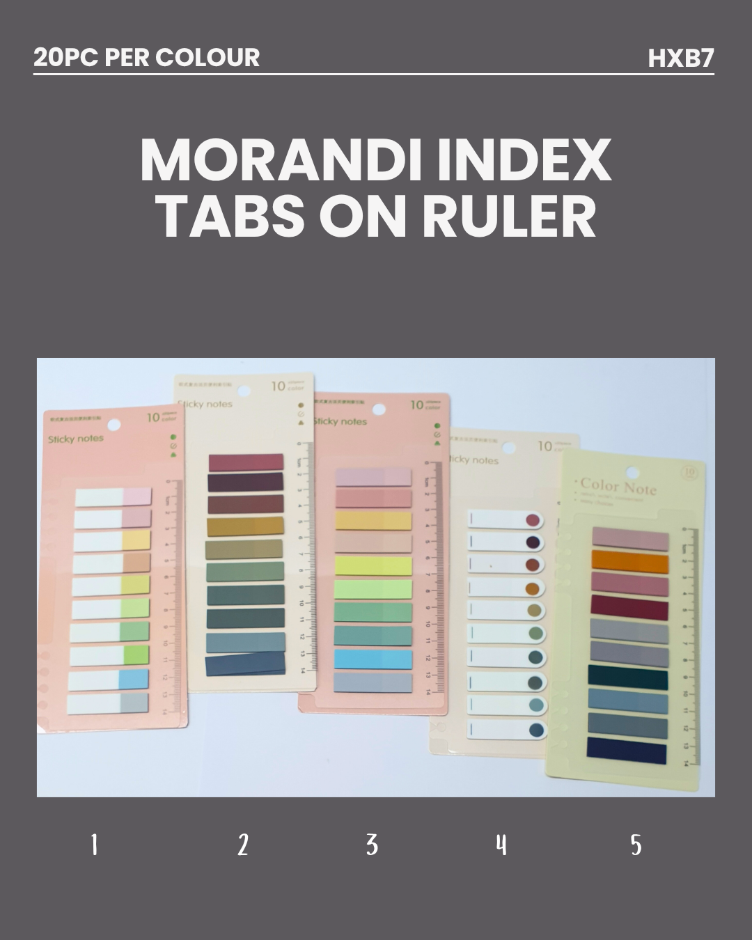 Morandi Index Tabs on Ruler HXB7