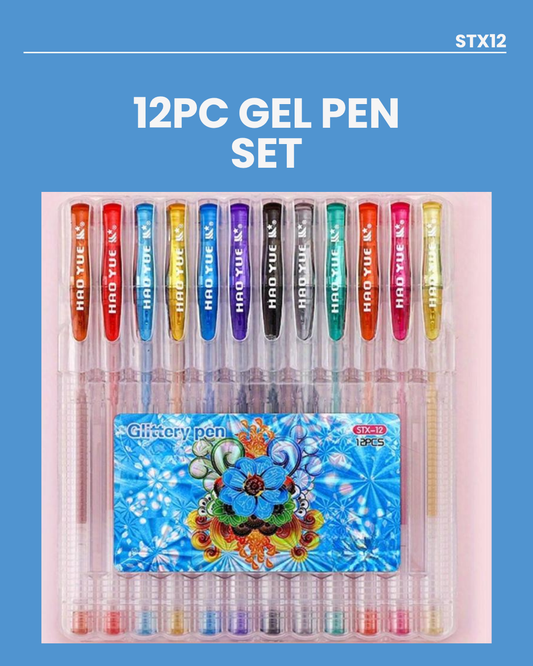 12pc Glitter Gel Pen Set STX12