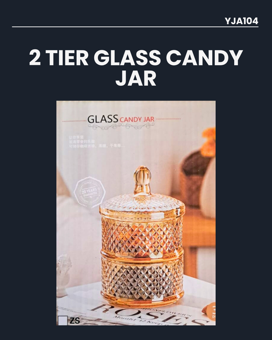 2 Tier Glass Candy Jar YJA104