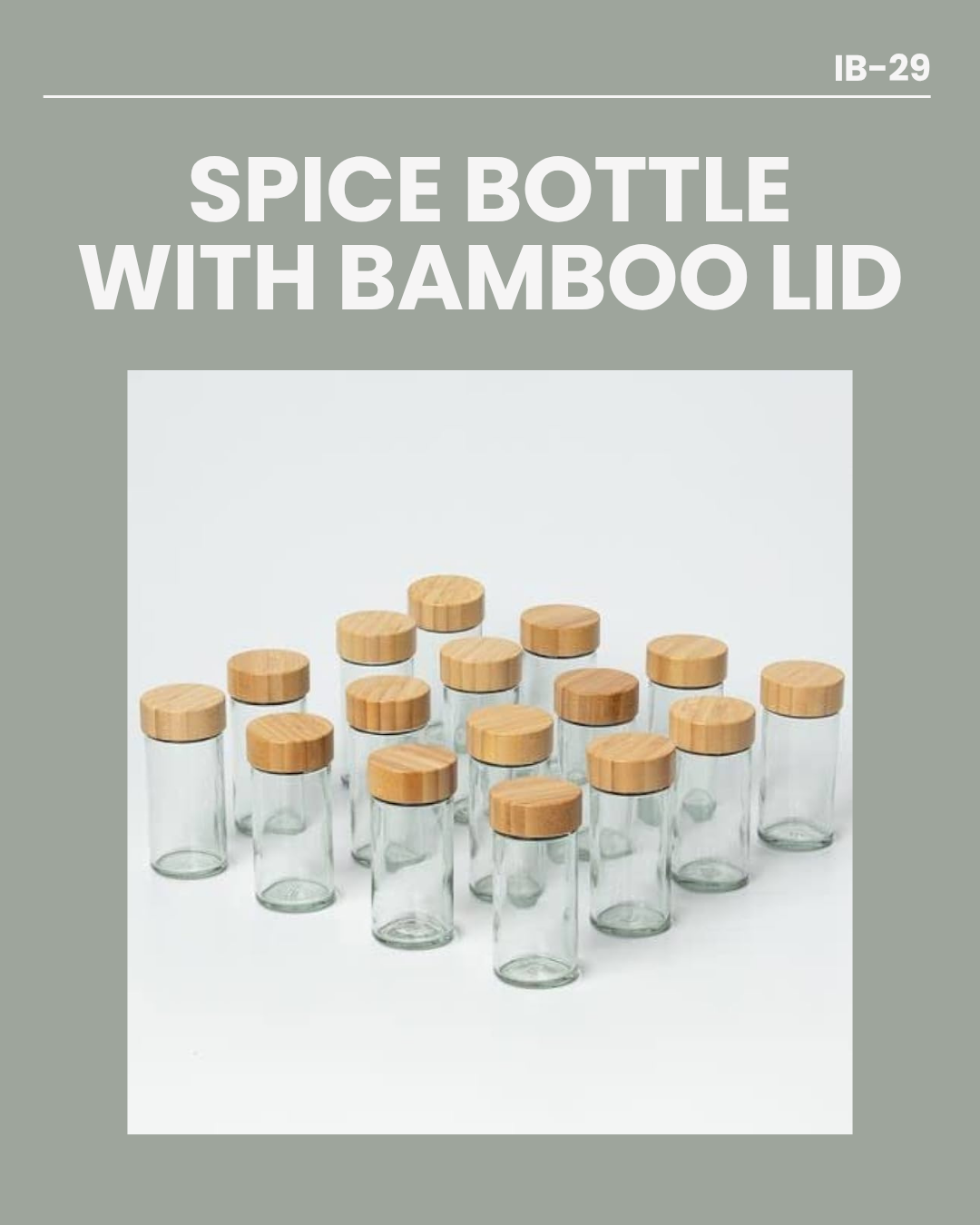 Spice Bottle with Bamboo Lid IB29 10x5cm