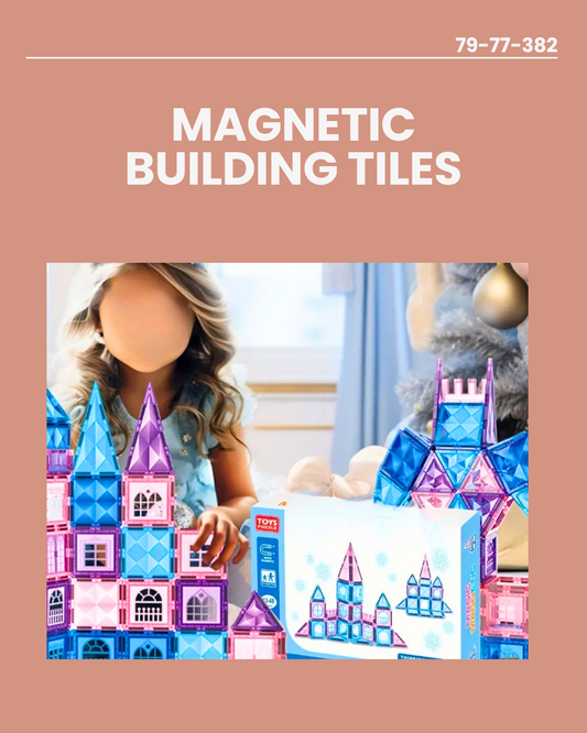 58pc Magnetic Building Tiles 79-77-382
