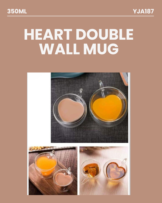 Heart Double Wall Mug 350ml YJA187