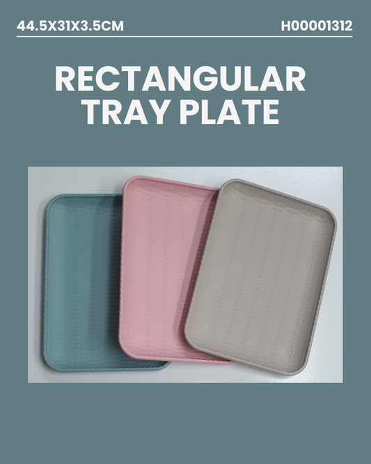 Plastic Rectangular Tray Plate 44.5x31x3.5cm H00001312