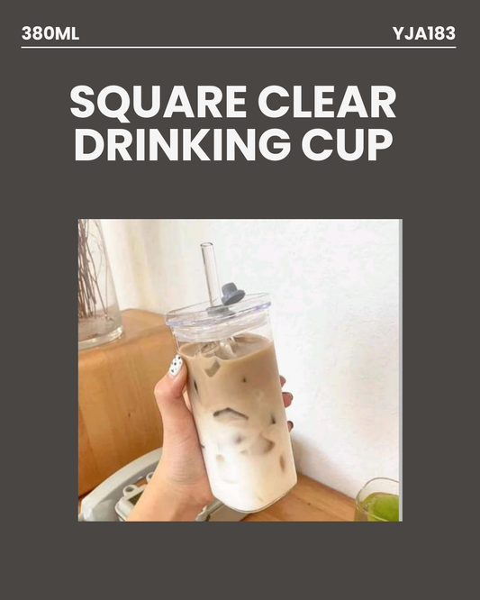 Square Clear Drinking Cup 380ml YJA183