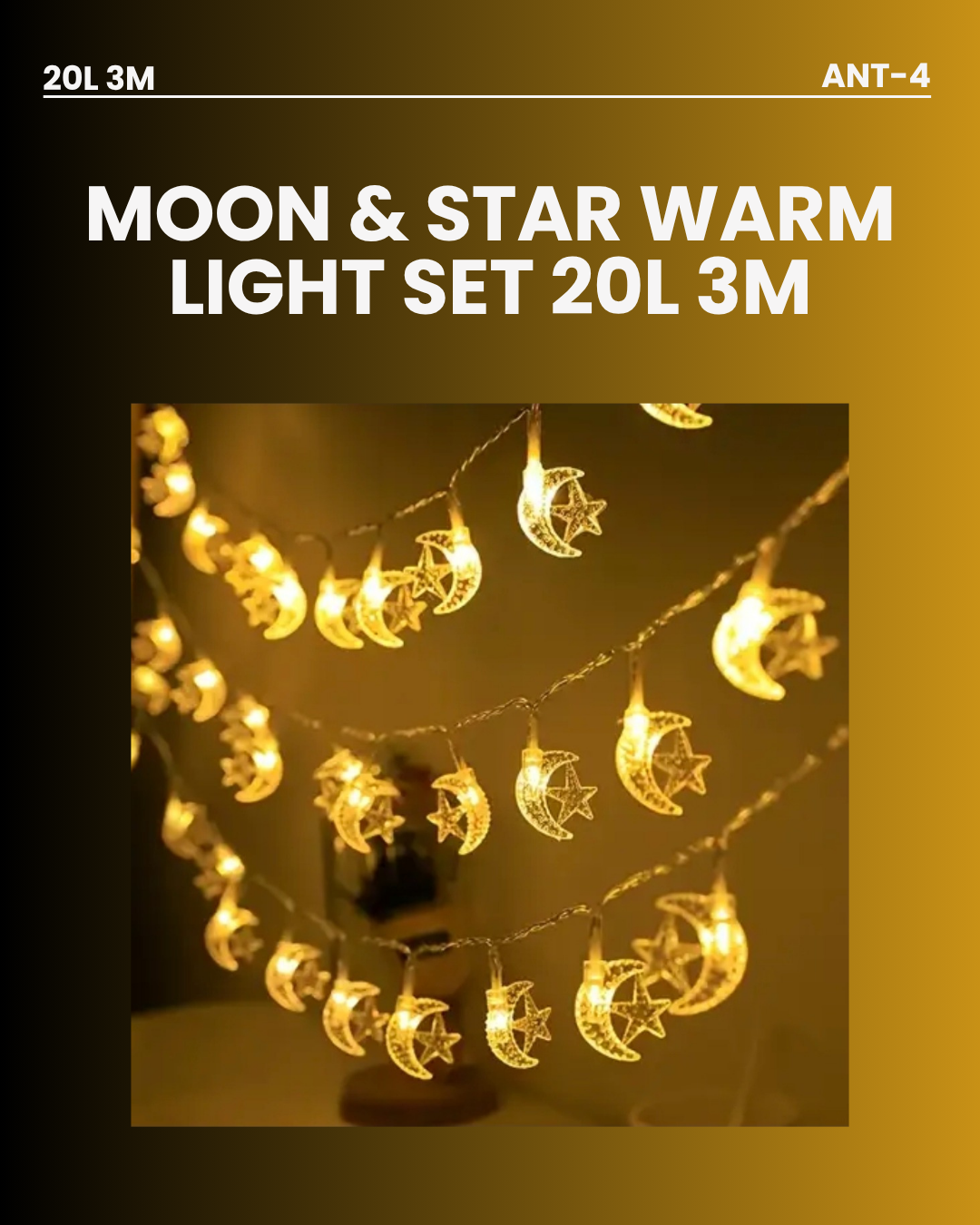Moon & Star Warm Light Set 30L 3m ANT4