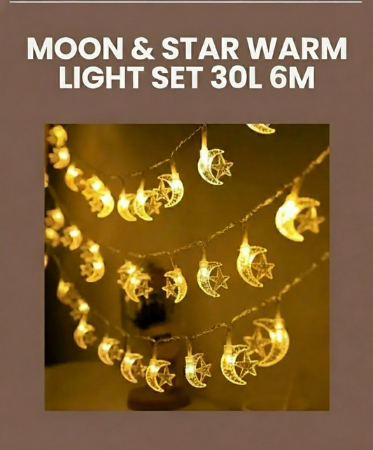 Moon & Star Warm Light Set 30L 6m ANT27