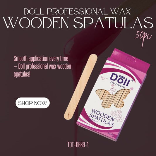 Doll Proffesional Wax Wooden Spatulas 50pc TOT-0689-1