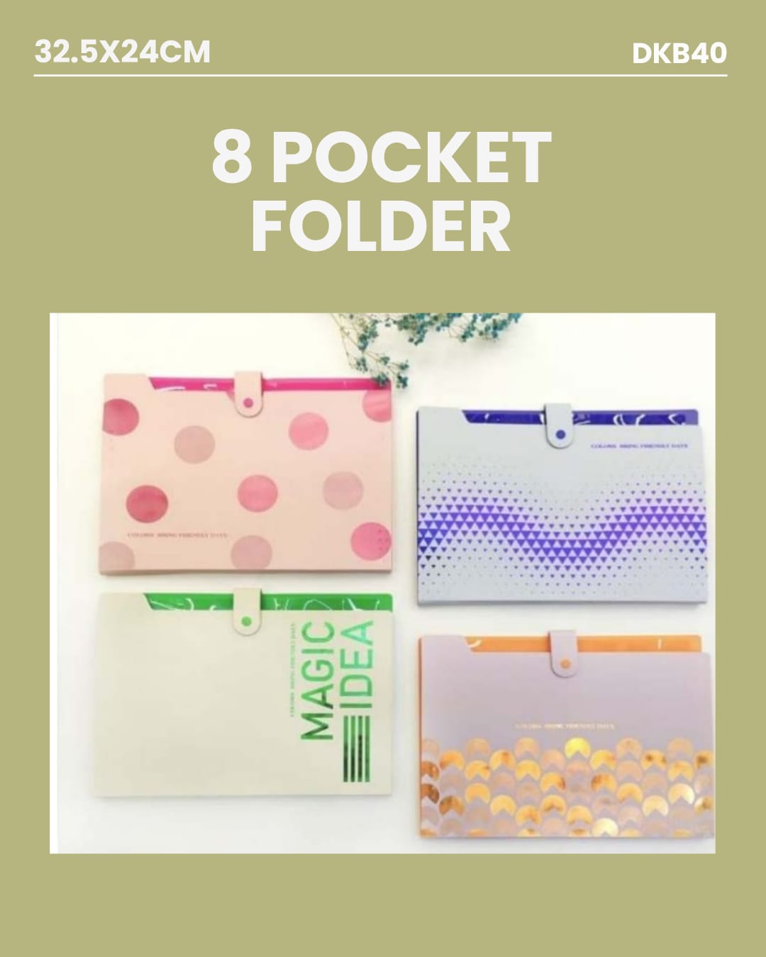 8 Pocket Folder 32.5x24cm DKB40