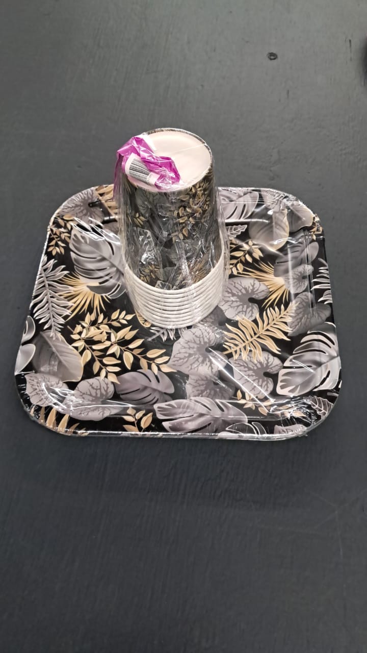 10pc Paper Plates And 10pc Paper Cup Set 1005