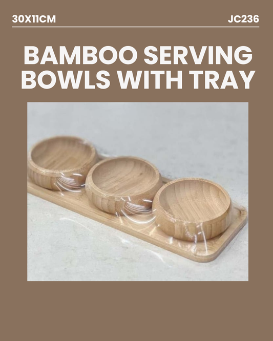 Bamboo Serving Bowls with Tray JC235/6