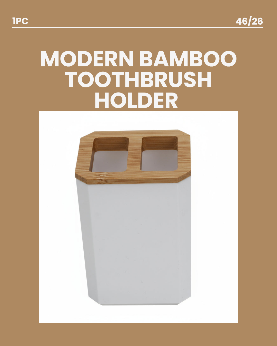 Modern Bamboo Toothbrush Holder 46/26