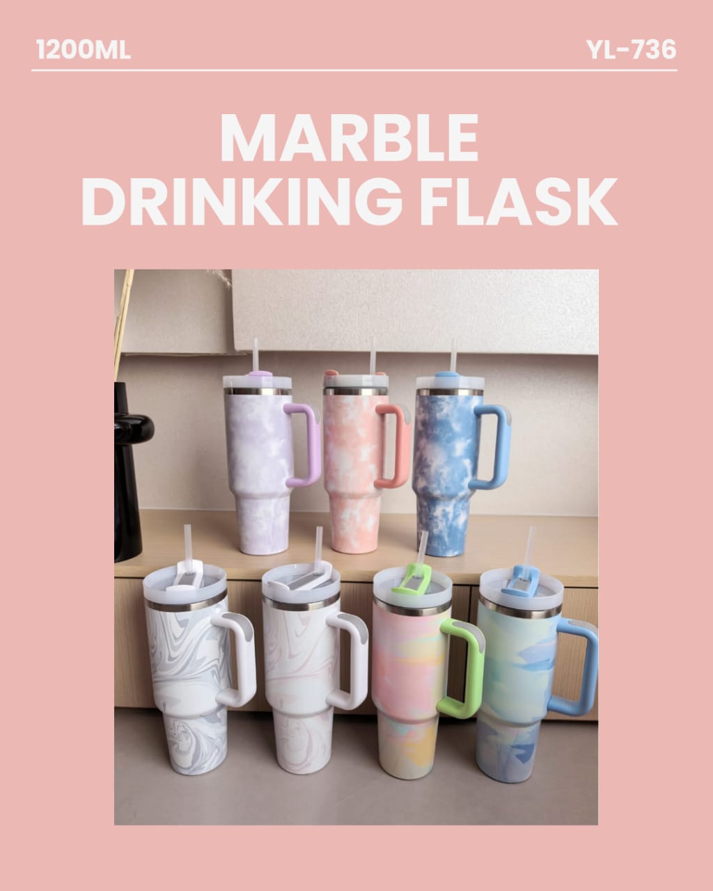 Marble Drinking Flask 1200ml YL736