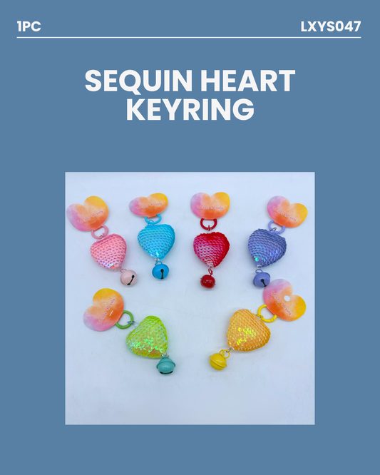 Sequin Heart Keyring RANDOMLY SUPPLIED LXYS047