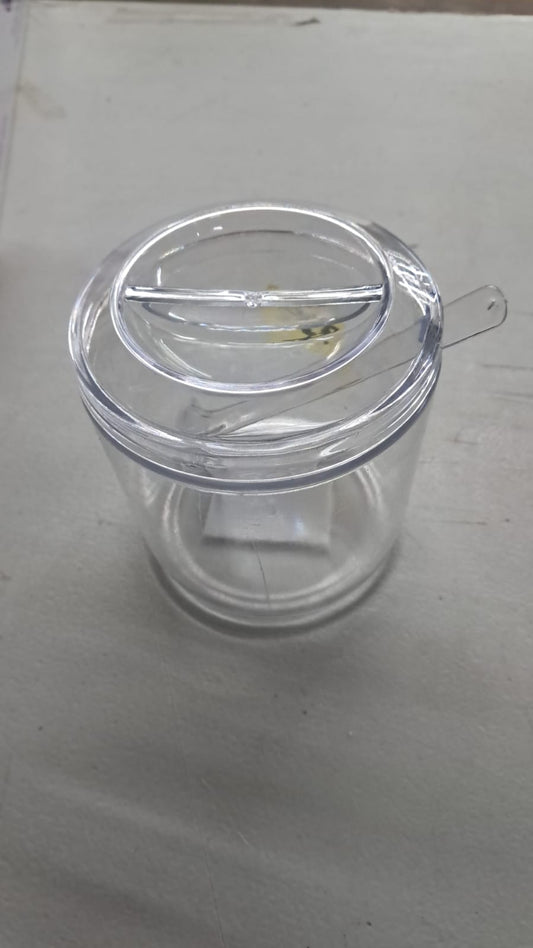 Condiment Jar with Spoon- Cracked