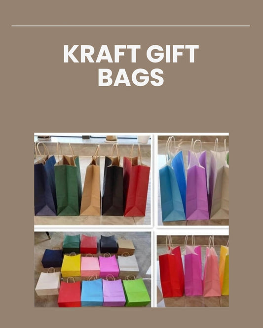 12pc Kraft Gift Bags 33X26X12 - 8628-3