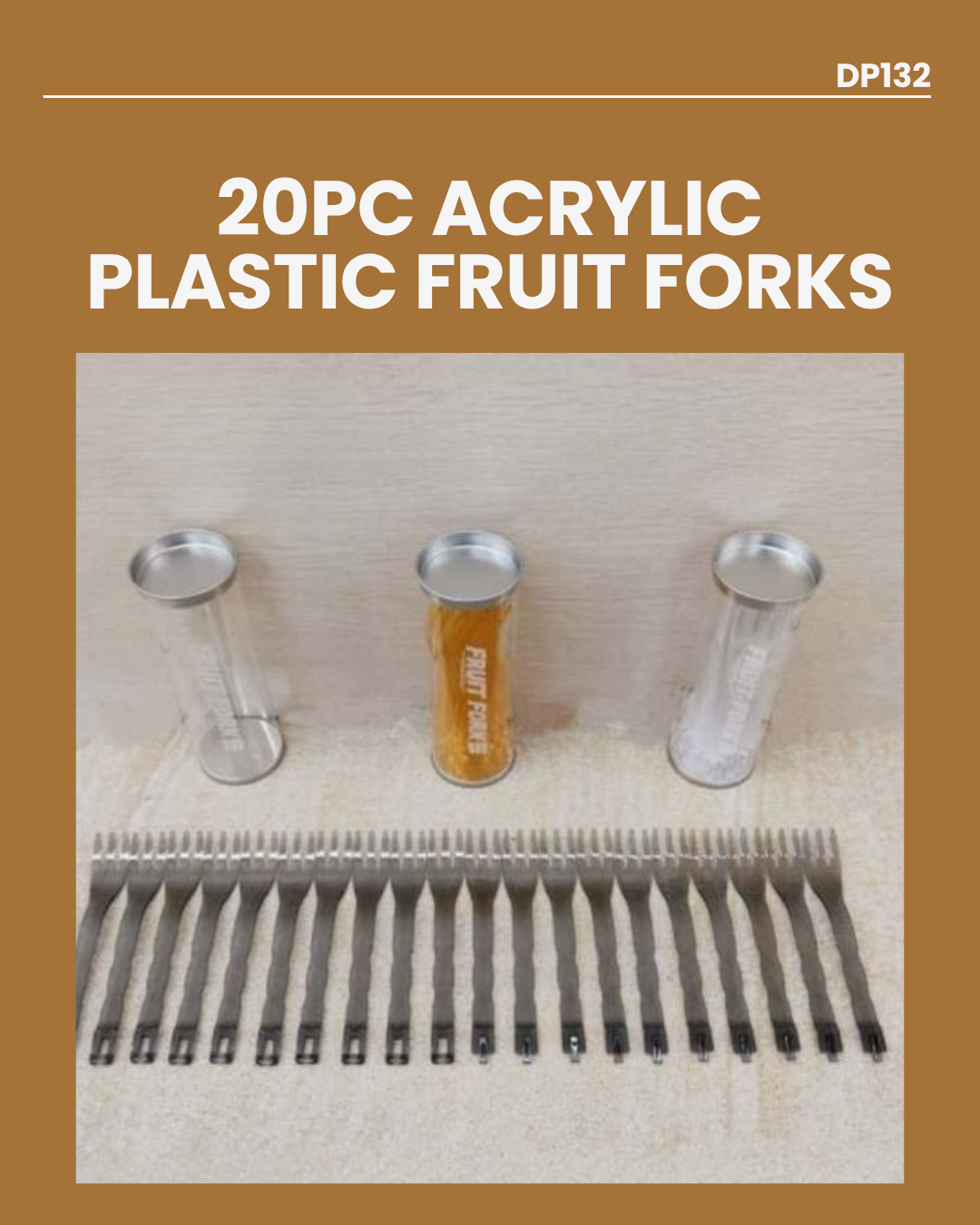20pc Acrylic Plastic Fruit Forks DP132
