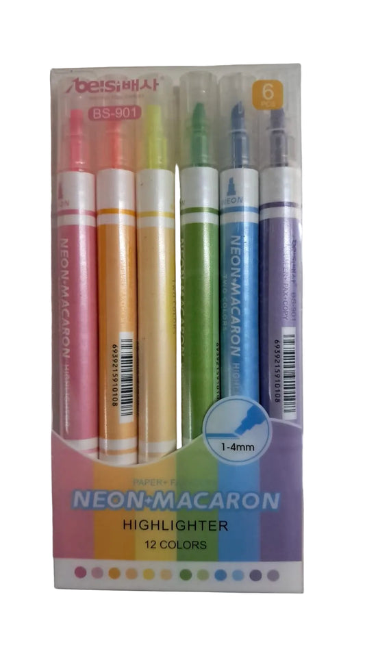 6pc Macaron Highlighters BS901