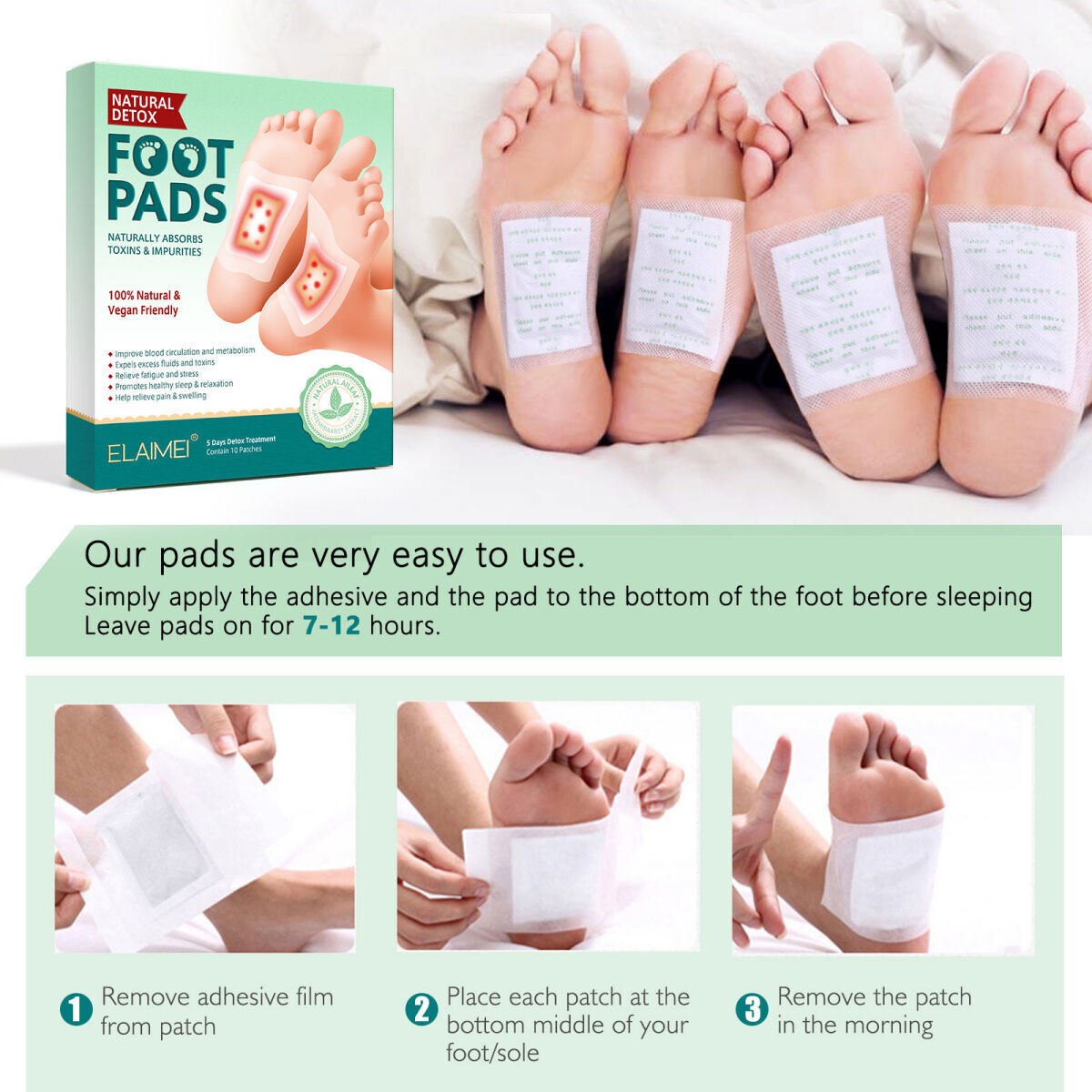 10pc Detox Foot Pads F57-8-1680
