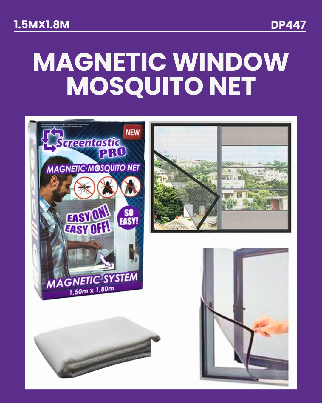 Magnetic Window Mosquito Net 1.8mx1.5m DP447