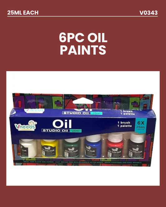 6pc Oil Paints V0343