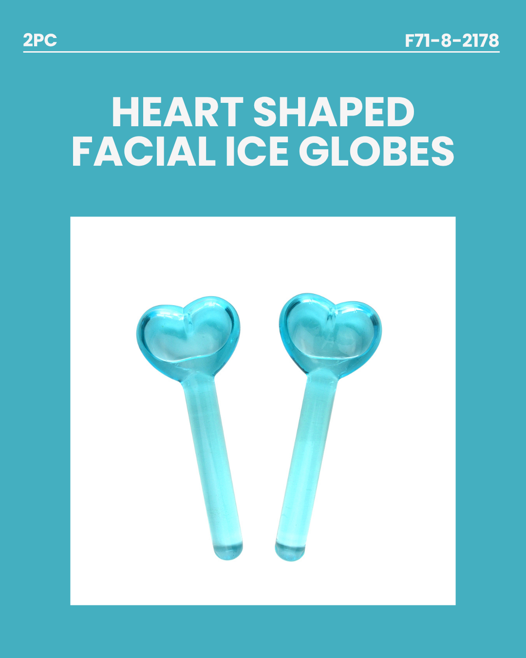 2pc Heart Shaped Facial Ice Globes F71-8-2178
