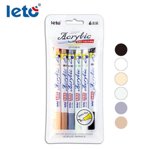 6pc Extra Fine Acrylic Marker LT1120