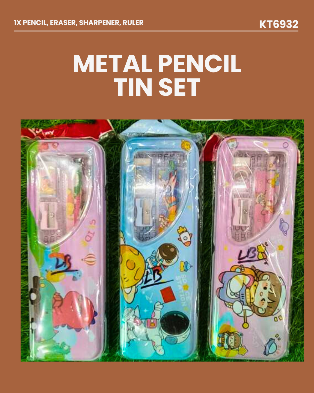 Metal Pencil Tin Set KT6932