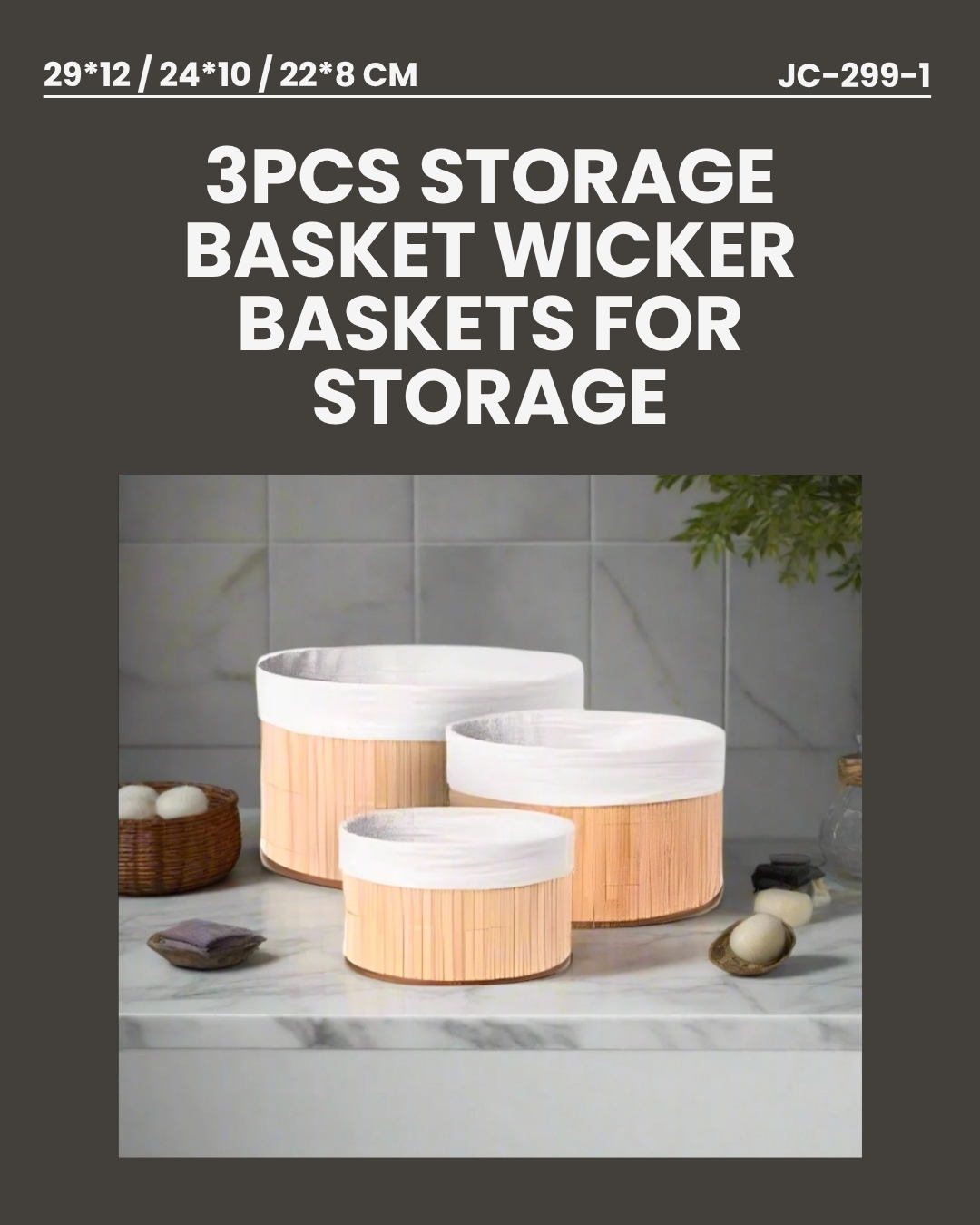 3pc Storage Basket JC299
