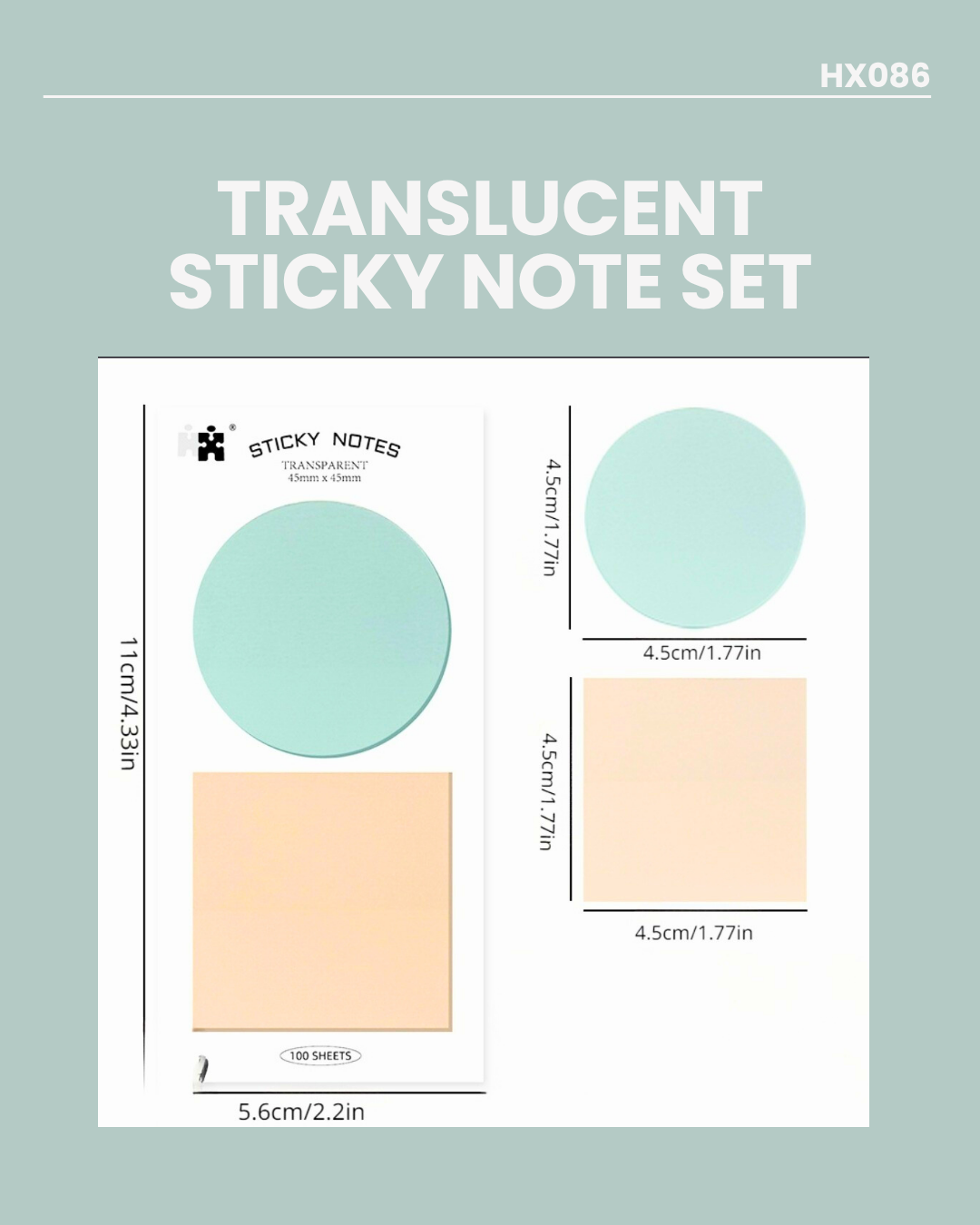 Translucent Sticky Note Set HX086