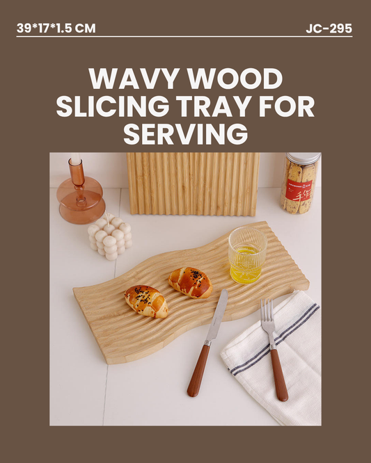 Wavy Wood Slicing Tray for Serving 39*17*1.5 cm JC295