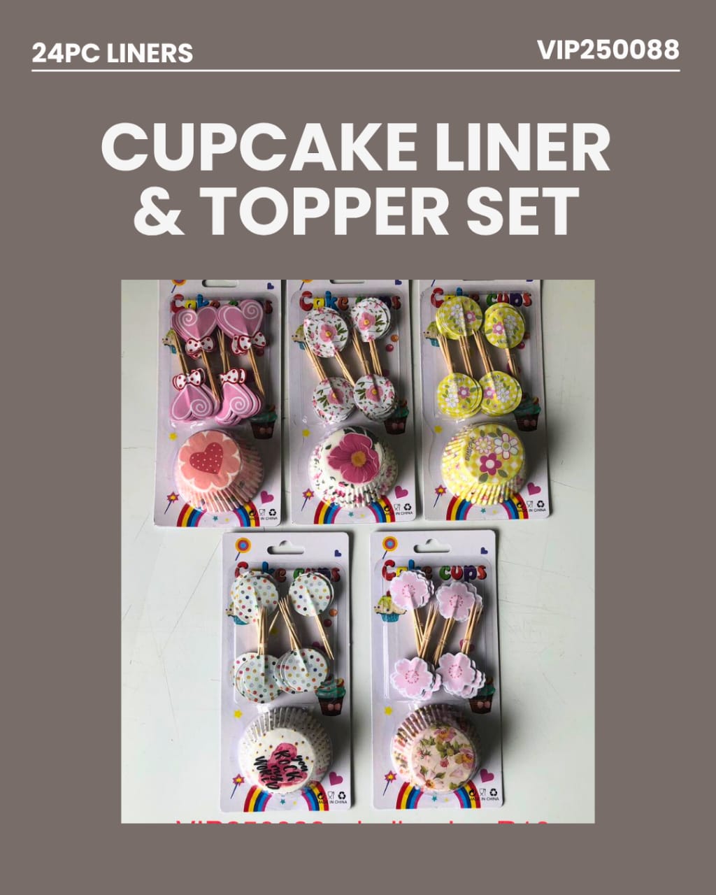 Cupcake Liners & Toppers Set VIP250088