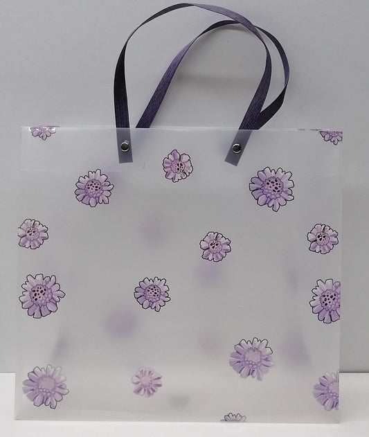 Purple Floral Plastic Gift Bag 8650 22x21.5x10cm