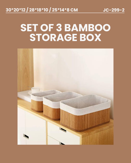 Set of 3 Bamboo Storage Box JC299