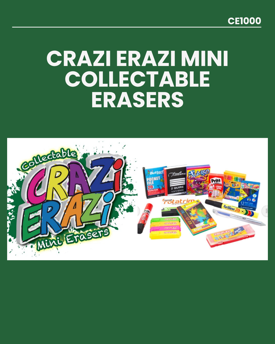 Crazi Erazi Collectable Mini Erasers CE1000 Random Sealed