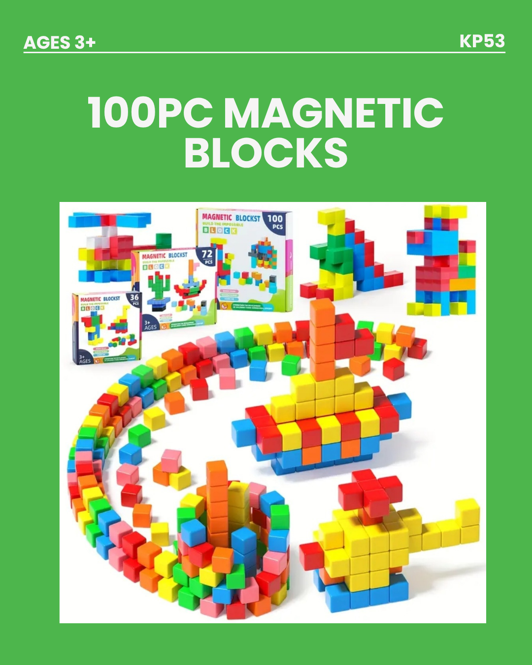 100pc Magnetic Blocks KP53