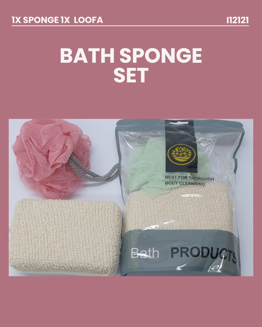 Bath Sponge Set (1 Loofa+ 1 Sponge) I12121