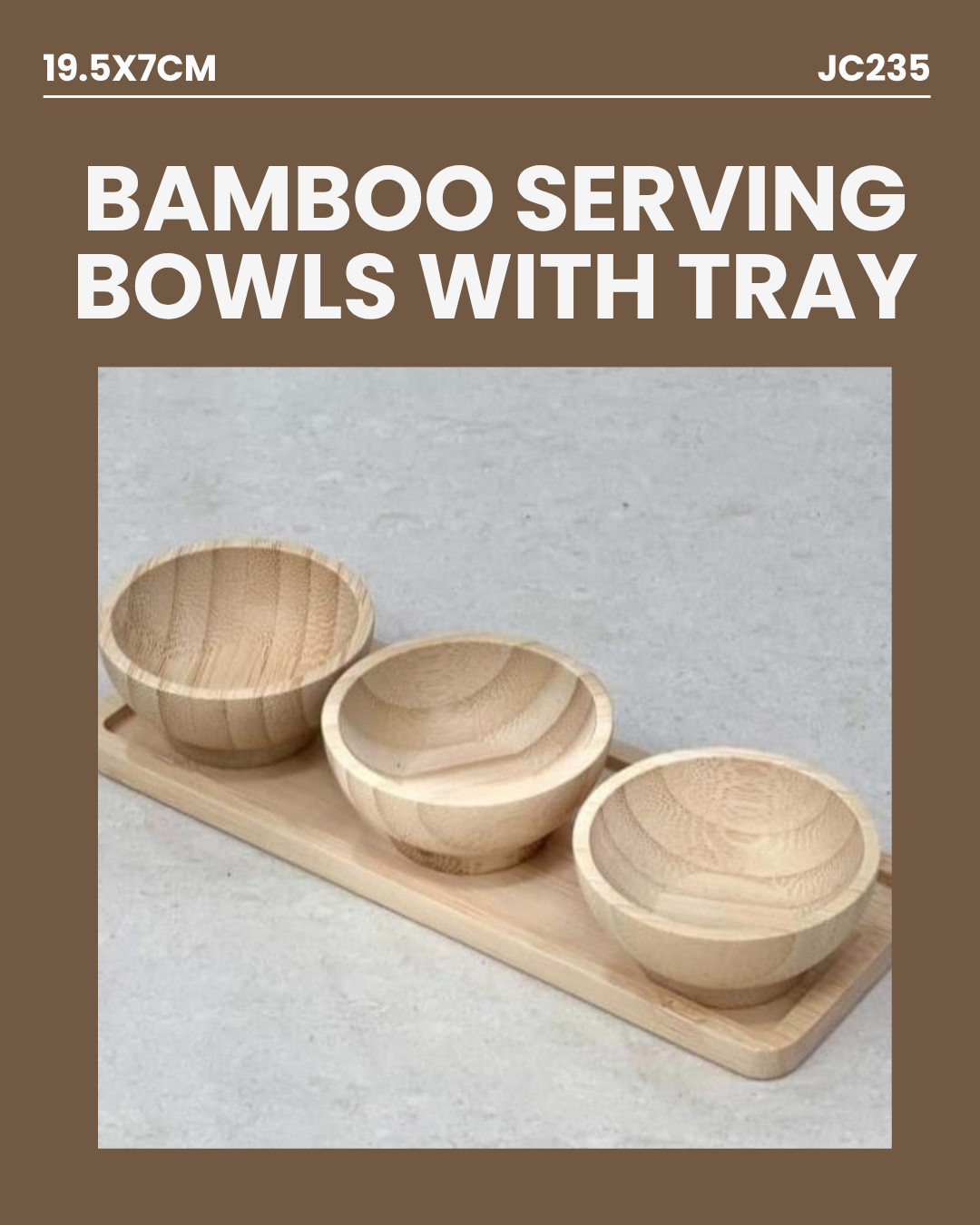 Bamboo Serving Bowls with Tray JC235/6