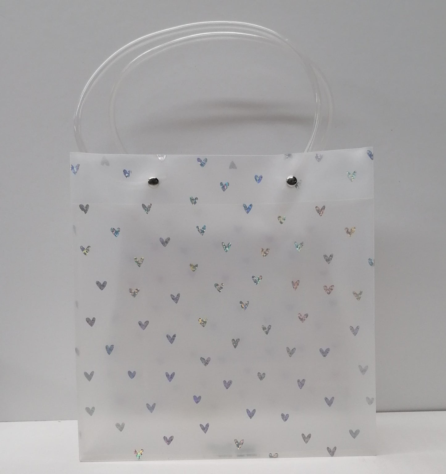 Silver Print Plastic Gift Bag 2840 22x21.5x10cm