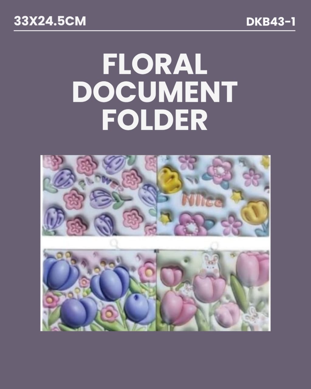 Floral Document Folder 33x24.5cm DKB43-1