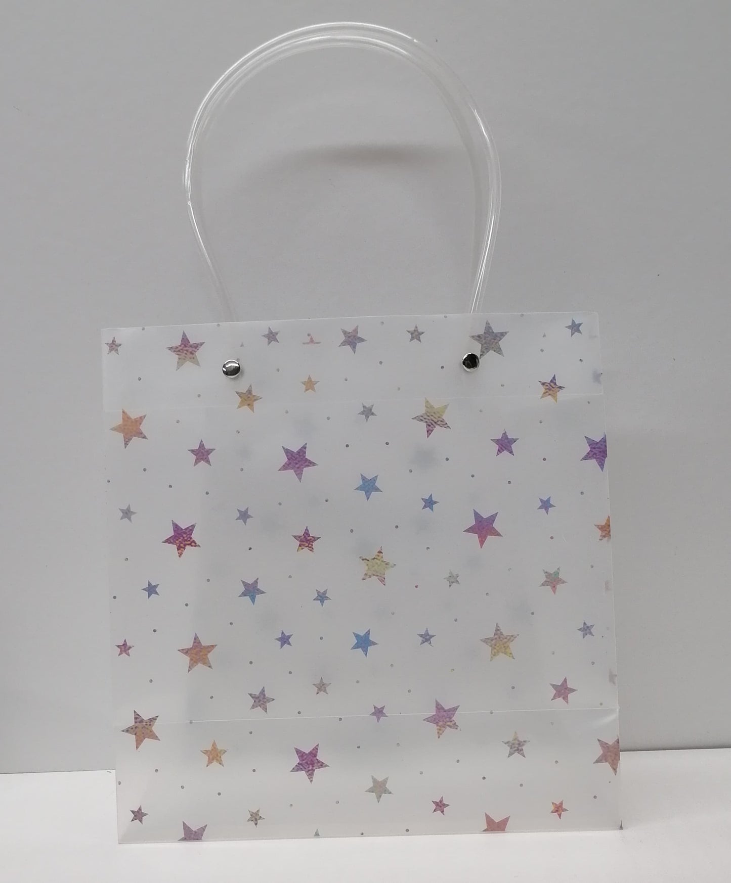 Silver Print Plastic Gift Bag 2840 22x21.5x10cm