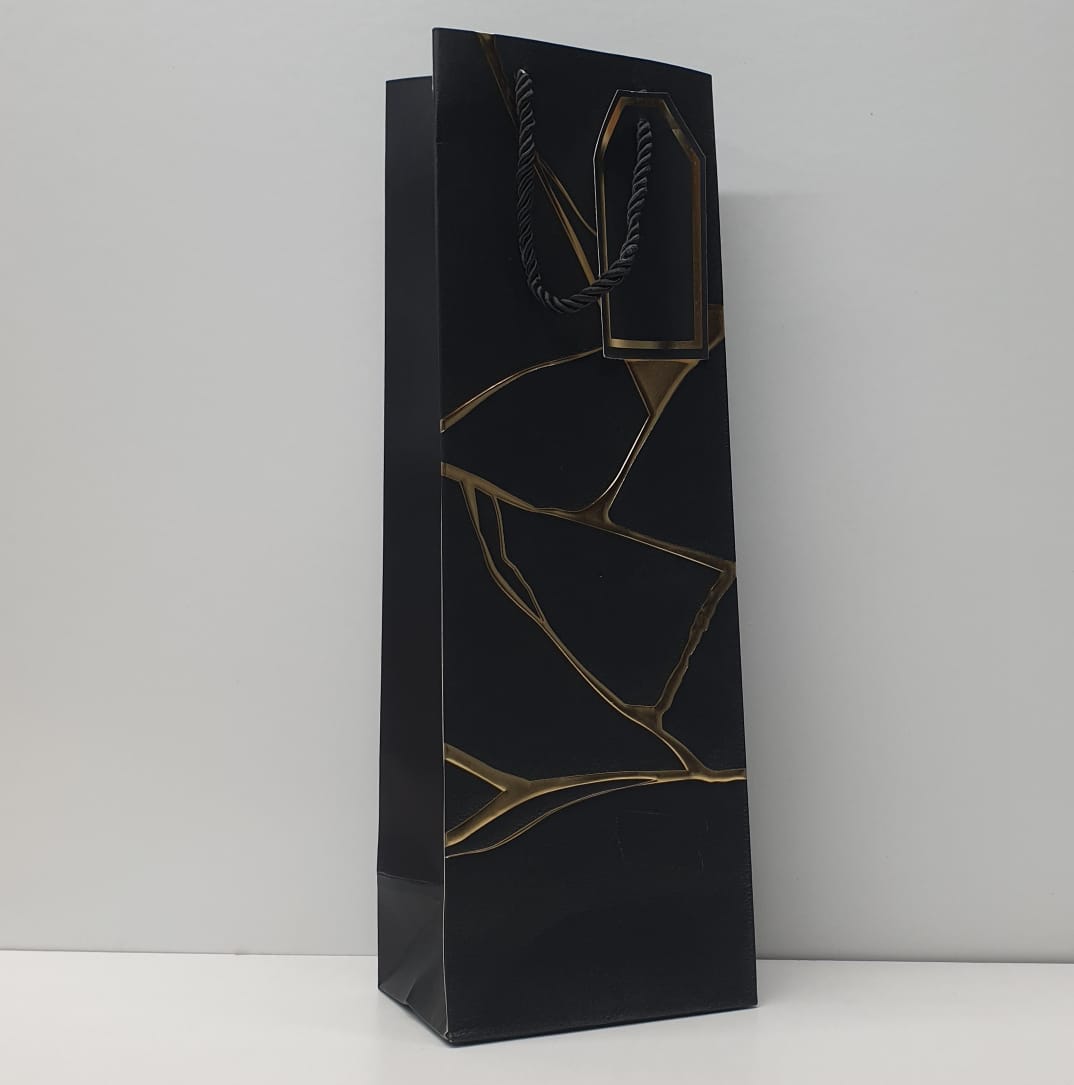 Long Gold Marble Gift Bag 37x12x8cm 0185