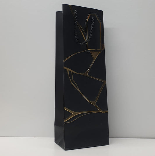 Long Gold Marble Gift Bag 37x12x8cm 0185