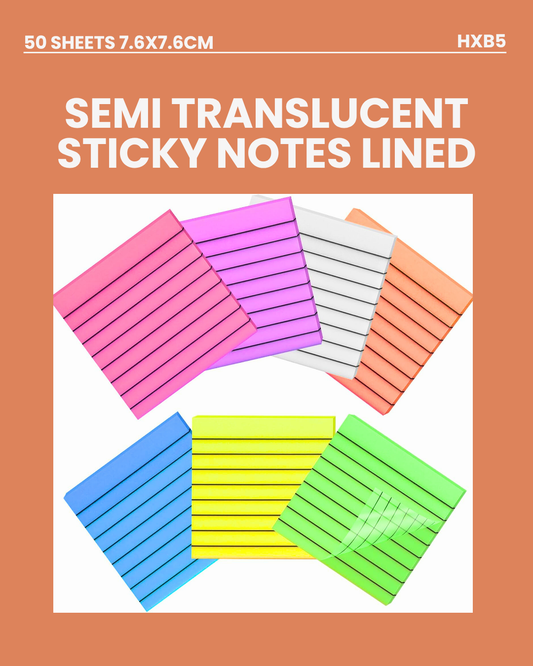 Semi Translucent Sticky Notes Lined HXB5
